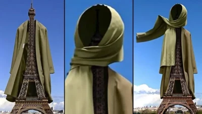 فرنسا غاضبة من إعلان يظهر برج إيفل بحجاب إسلامي