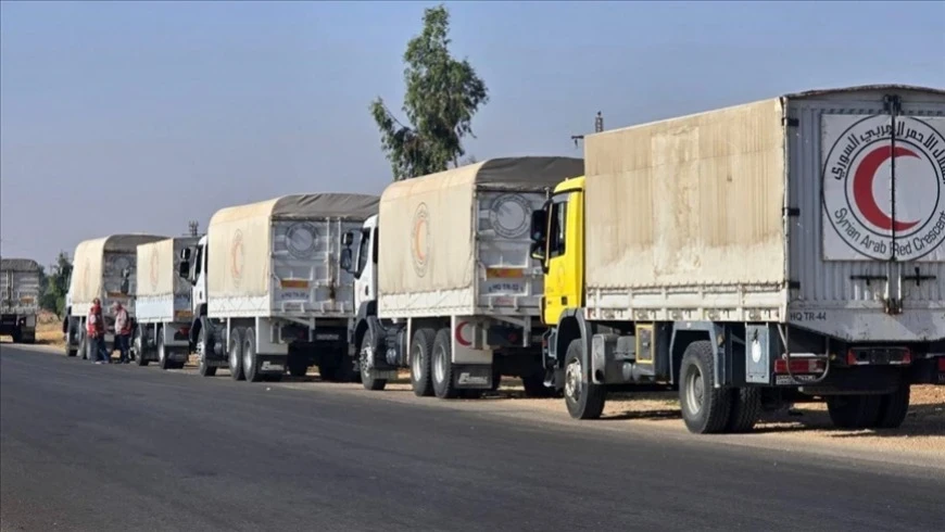 محملة بنحو 201 طن من الطحين.. قافلة مساعدات جديدة تدخل إلى السويداء